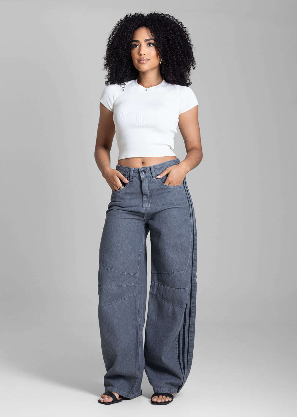 Calça Jeans Sawary Balloon - 282631 GRAY - Calça Jeans Balloon Cinza
