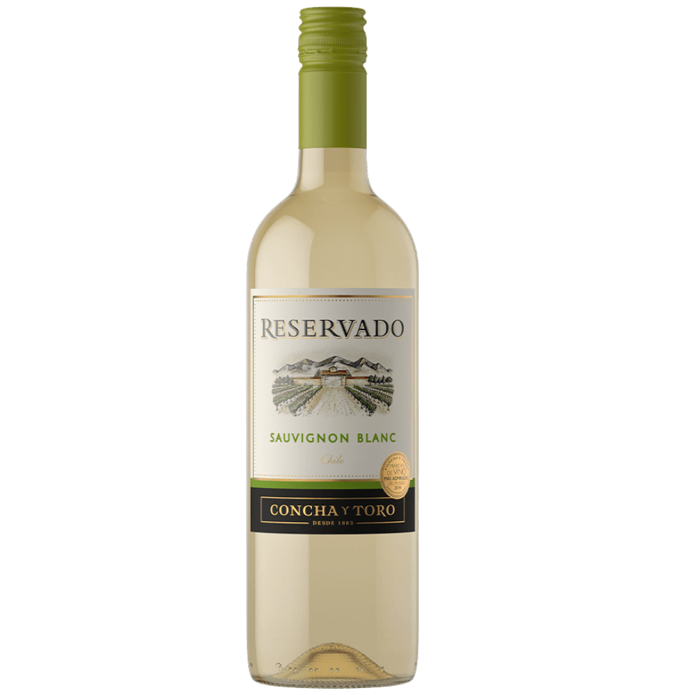 Garrafa de vinho branco Reservado Sauvignon Blanc da Concha y Toro, Chile