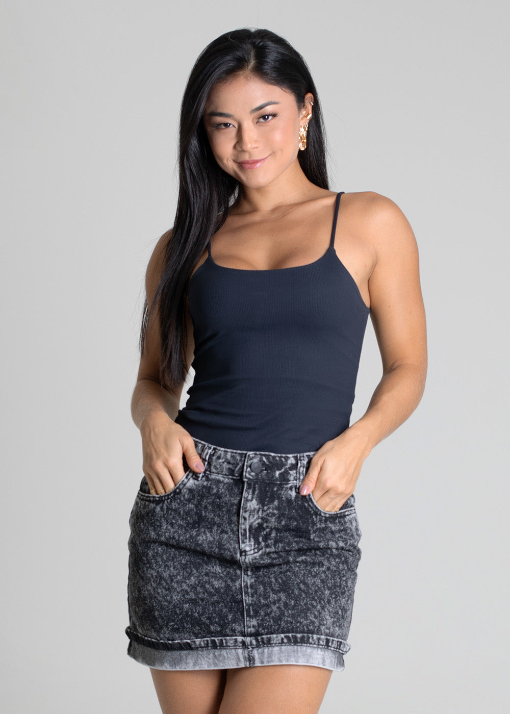 Saia Jeans Sawary - 279682 PRETO - Saia Jeans Preto