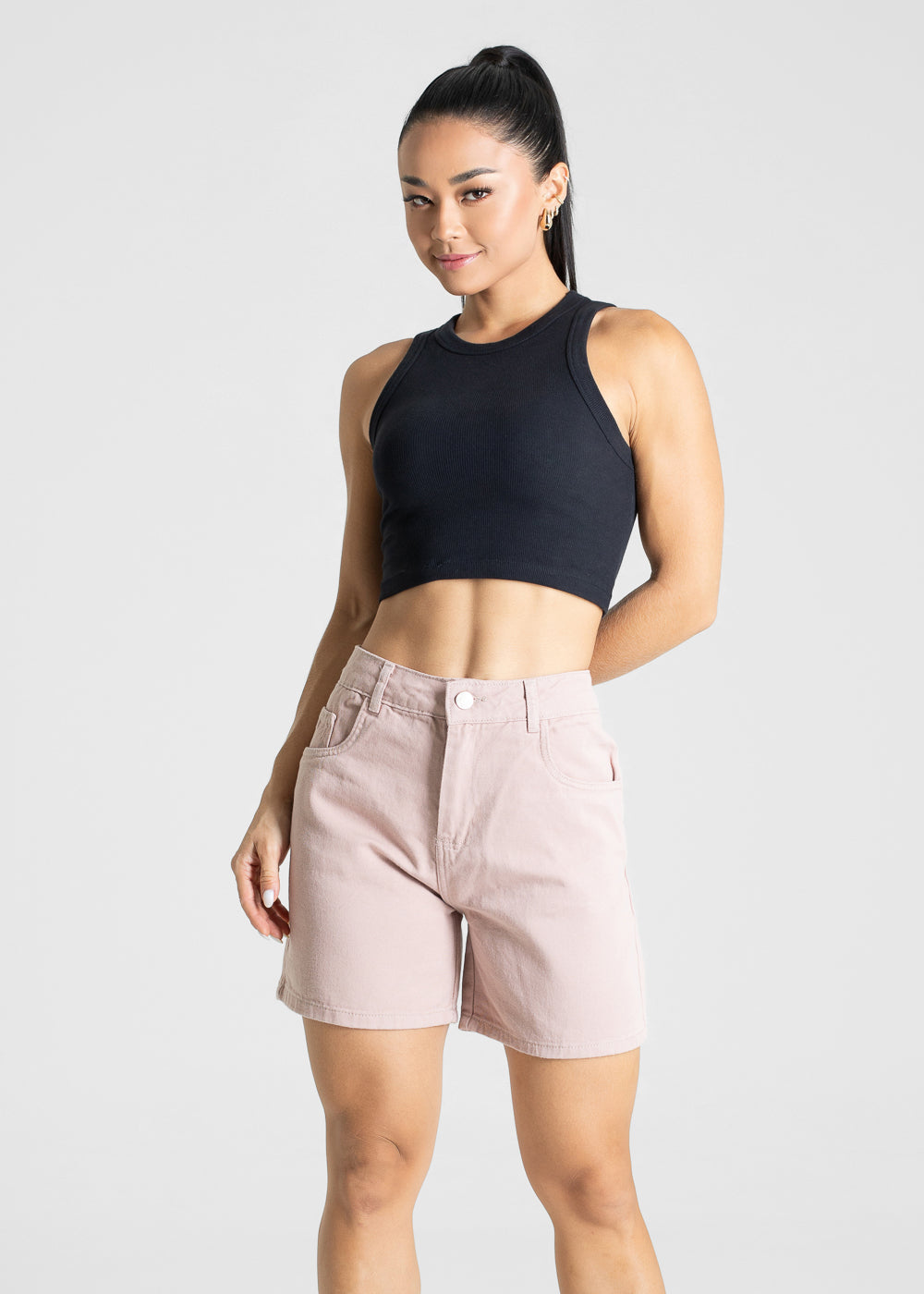Shorts Sarja Sawary - 280438 ROSA - Shorts Jeans Rosa