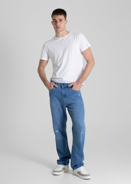 Calça Jeans Sawary Baggy - 280496 AZUL - Calça Jeans Baggy Azul