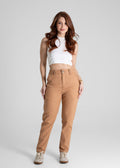 Calça Linho Sawary Mom - 280542 MARROM