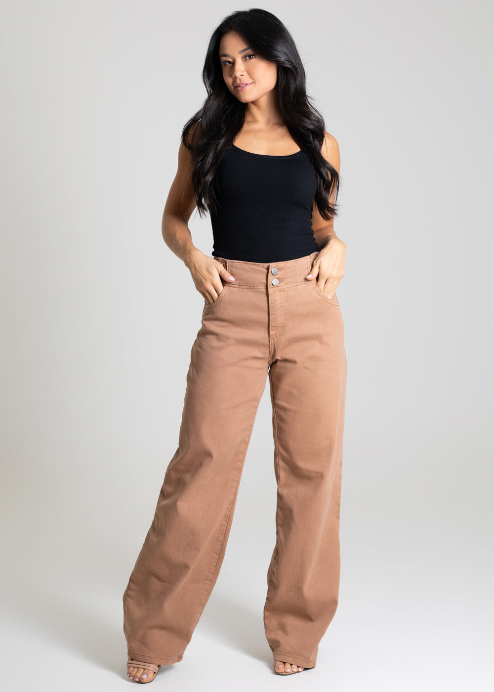 Calça Sarja Sawary Wide Leg - 280597 BEGE