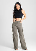 Calça Sarja Sawary Wide Leg- 280818 VERDE