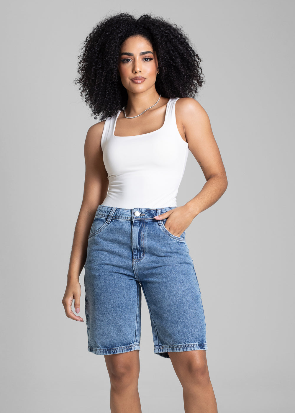 Bermuda Jeans Sawary - 281535 AZUL - Bermuda Jeans Azul Médio