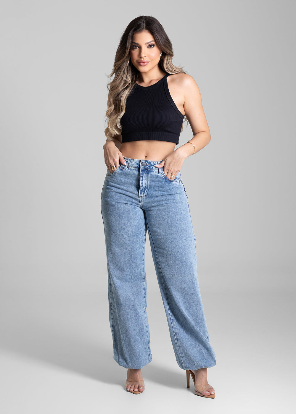 Calça Jeans Sawary Balonê - 281688 AZUL - Calça Jeans Balonê Azul Claro