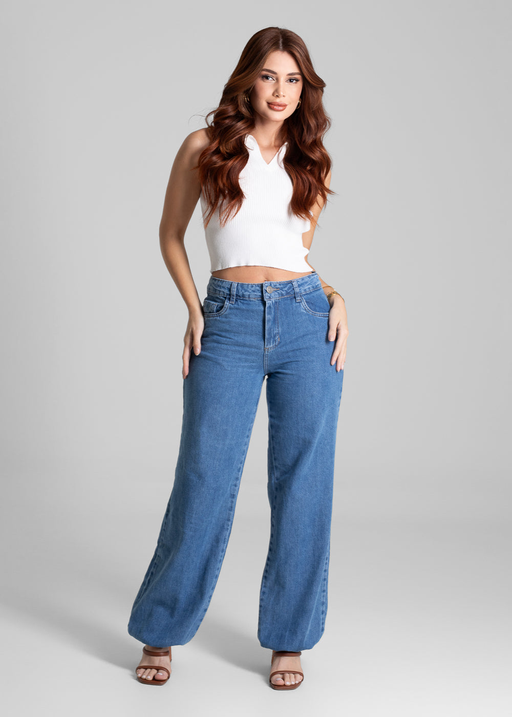 Calça Jeans Sawary Balonê - 281689 AZUL - Calça Jeans Balonê Azul