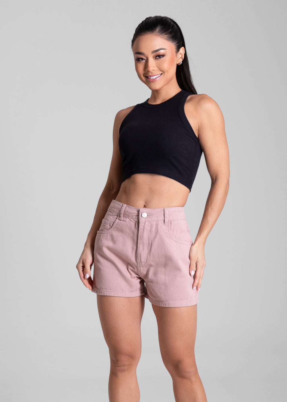 Shorts Sarja Sawary - 281846 ROSA - Shorts Jeans Rosa