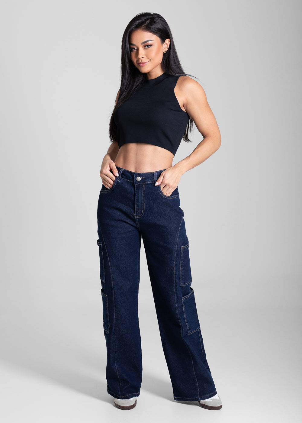 Calça Jeans Sawary Wide Leg Petit - 281899 AZUL