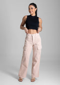 Calça Sarja Sawary Wide Leg - 282296 SALMAO