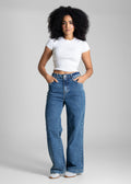 Calça Jeans Sawary Wide Leg Petit - 282317 AZUL