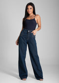 Calça Jeans Sawary Wide Leg Petit Tachas - 282397 AZUL