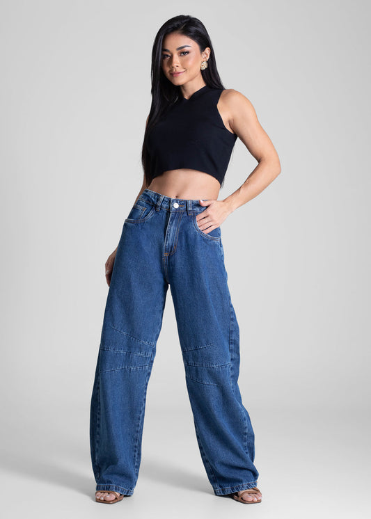 Calça Jeans Sawary Balloon - 282417 AZUL - Calça Jeans Balloon Azul