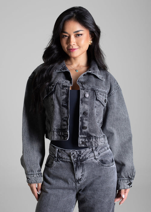 Jaqueta Jeans Sawary - 282490 PRETO - Jaqueta Jeans Preto