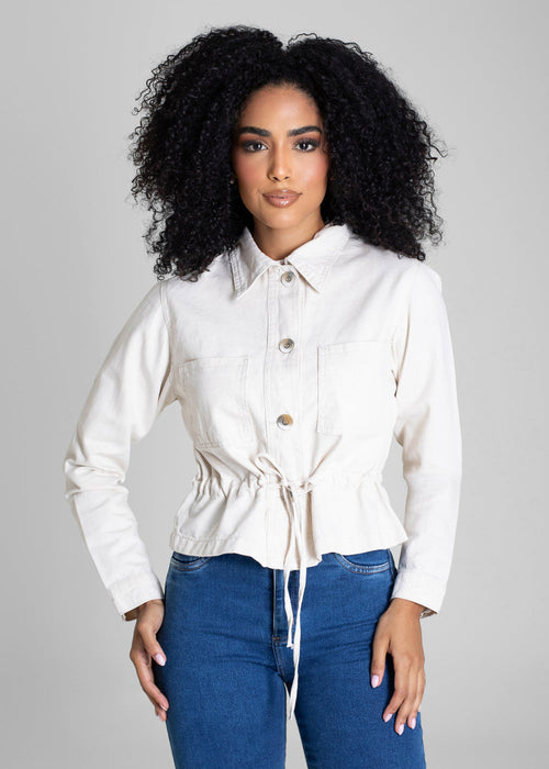 Jaqueta Linho Sawary - 282566 OFF WHITE - Jaqueta Linho Branco
