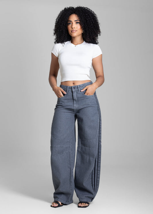 Calça Jeans Sawary Balloon - 282631 GRAY - Calça Jeans Balloon Cinza
