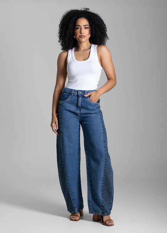 Calça Jeans Sawary Balloon - 282749 AZUL - Calça Jeans Balloon Azul