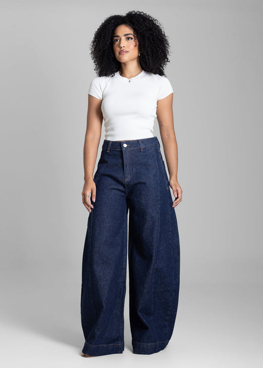 Calça Jeans Sawary Balloon - 282785 AZUL - Calça Jeans Balloon Azul