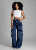 Calça Jeans Sawary Wide Leg - 282811 AZUL