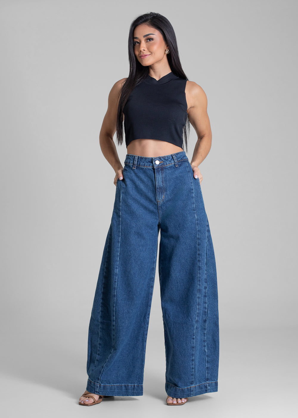 Calça Jeans Sawary Balloon - 282880 AZUL - Calça Jeans Balloon Azul