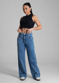 Calça Jeans Sawary Wide Leg Petit - 282913 AZUL