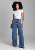 Calça Jeans Sawary Wide Leg - 282975 INDIGO  SOBRETINTO