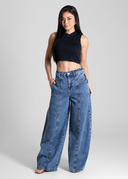 Calça Jeans Sawary Balloon - 283117 AZUL - Calça Jeans Balloon Azul