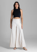 Calça Linho Sawary Super Wide Leg - 283207 OFF WHITE