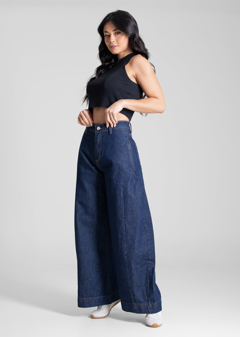 Calça Jeans Sawary Balloon Petit - 283211 AZUL - Calça Jeans Balloon Petit Azul Médio
