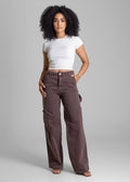 Calça Sarja Sawary Wide Leg - 283232 MARROM