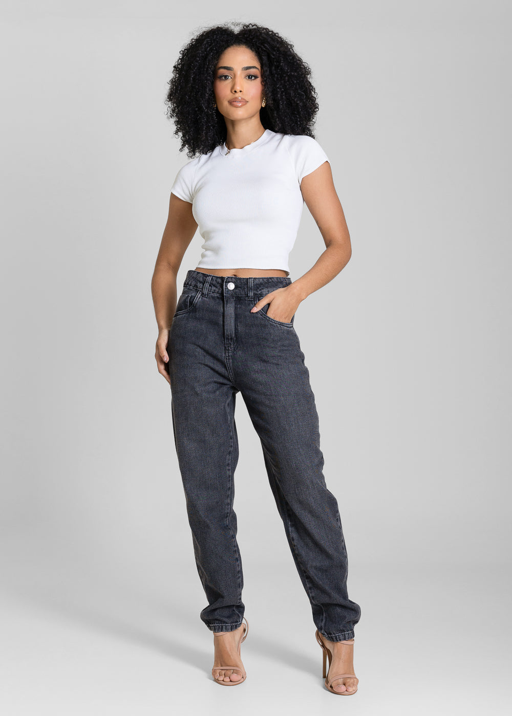 Calça Jeans Sawary Mom - 283376 PRETO