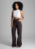 Calça Sarja Sawary Wide Leg - 283450 MARROM