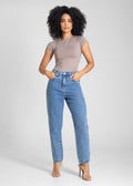 Calça Jeans Sawary Mom Brilho - 283505 AZUL