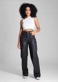 Calça Resinada Sawary Wide Leg Petit - 283518 PRETO