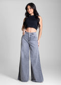 Calça Jeans Sawary Super Wide Leg - 283557 PRETO