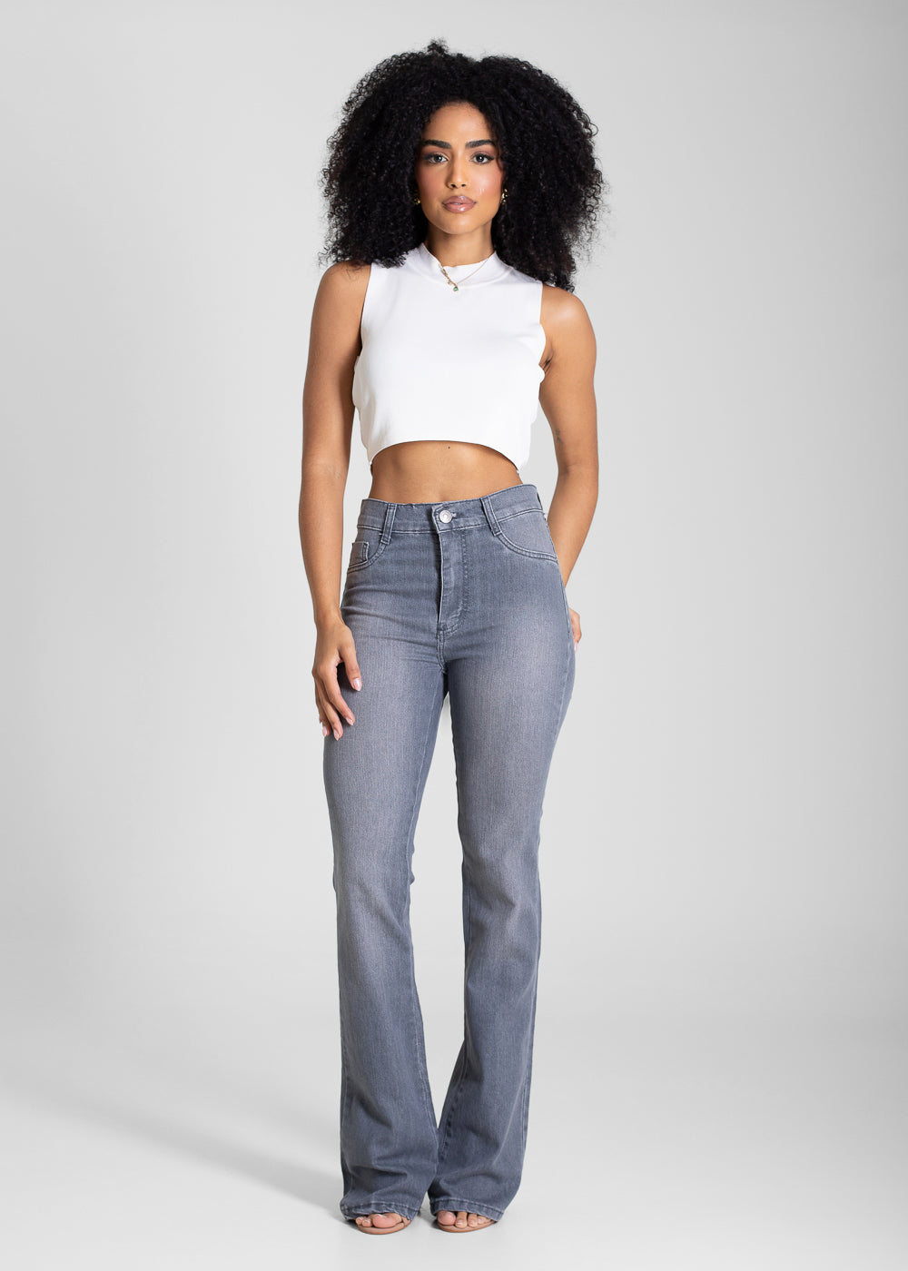 Calça Jeans Sawary Boot Cut - 283593 CINZA