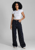 Calça Jeans Sawary Wide Leg Petit Ilhós - 283614 PRETO