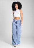 Calça Jeans Sawary Wide Leg Petit - 283661 AZUL