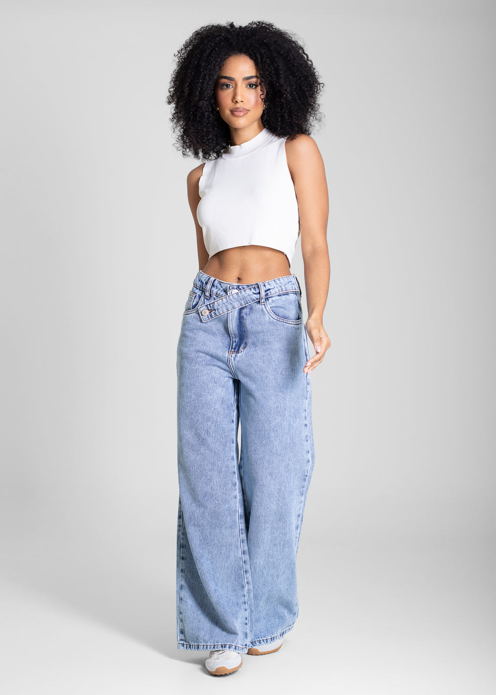Calça Jeans Sawary Wide Leg Petit - 283661 AZUL