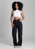 Calça Jeans Sawary Super Wide Leg Brilho - 283676 PRETO