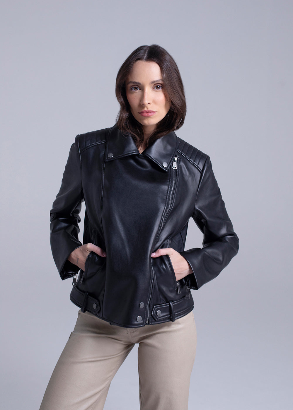 Jaqueta Sawary Biker - 283734 PRETO