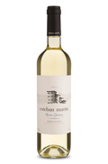 Garrafa de vinho branco Esteban Martín, blend Macabeo-Chardonnay, produto da Espanha, safra 2023