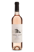 Garrafa de vinho rosé Esteban Martín 2023, produto da Espanha, rótulo elegante com ilustração de vinícola