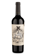 Garrafa de vinho Malbec 2025 Cordero con Piel Lobo, rótulo ilustrado com lobos e detalhes rústicos