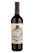 Garrafa de vinho tinto Cordero con Piel Lobo 2025, rótulo ilustrado com cães e lobo